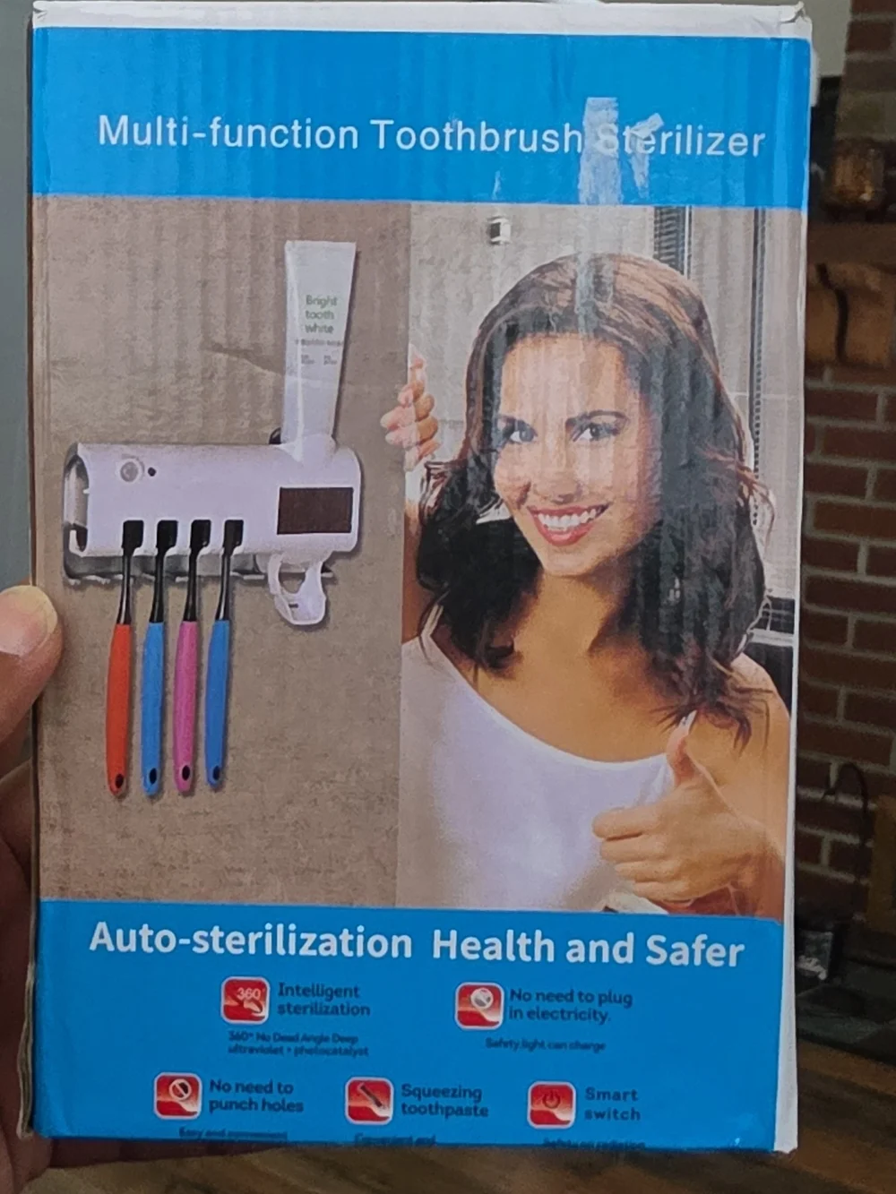 Multi-function Toothbrush Sterilizer Wall Mount - White